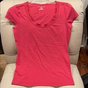 𝅺anne Taylor Sz S Chiffon scooped neck line T-shirt